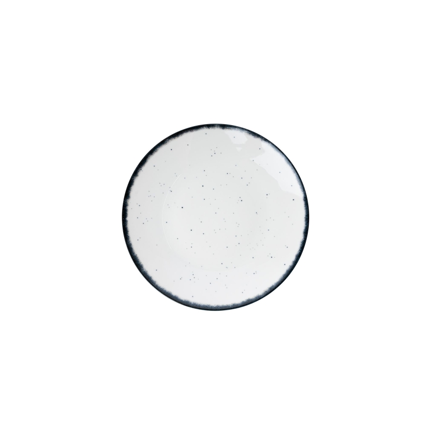 24-piece porcelain dinner set, white/black