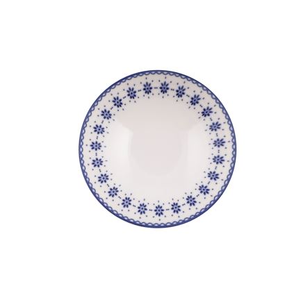 24-piece porcelain dinner set, white/blue