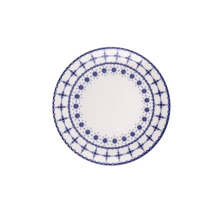 24-piece porcelain dinner set, white/blue