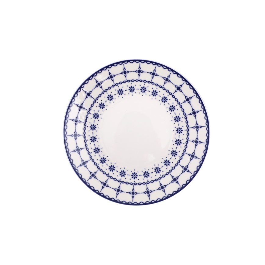 24-piece porcelain dinner set, white/blue