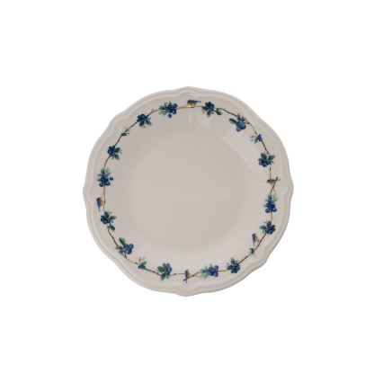24-Piece Porcelain Dinner Set, White/Blue
