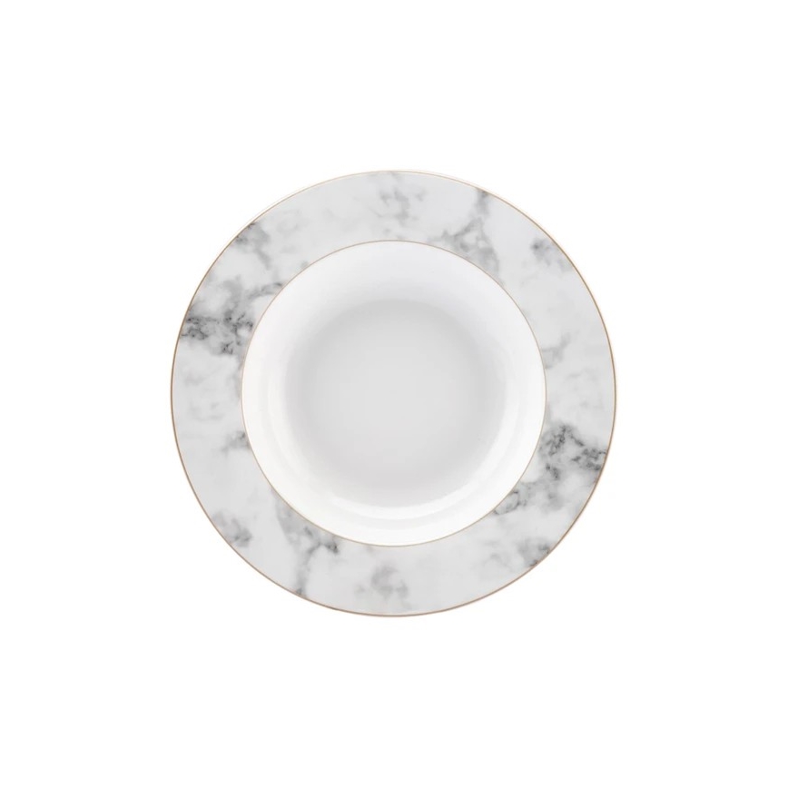 24-piece porcelain dinner set, white/gray