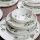 24-piece porcelain dinner set, white/green