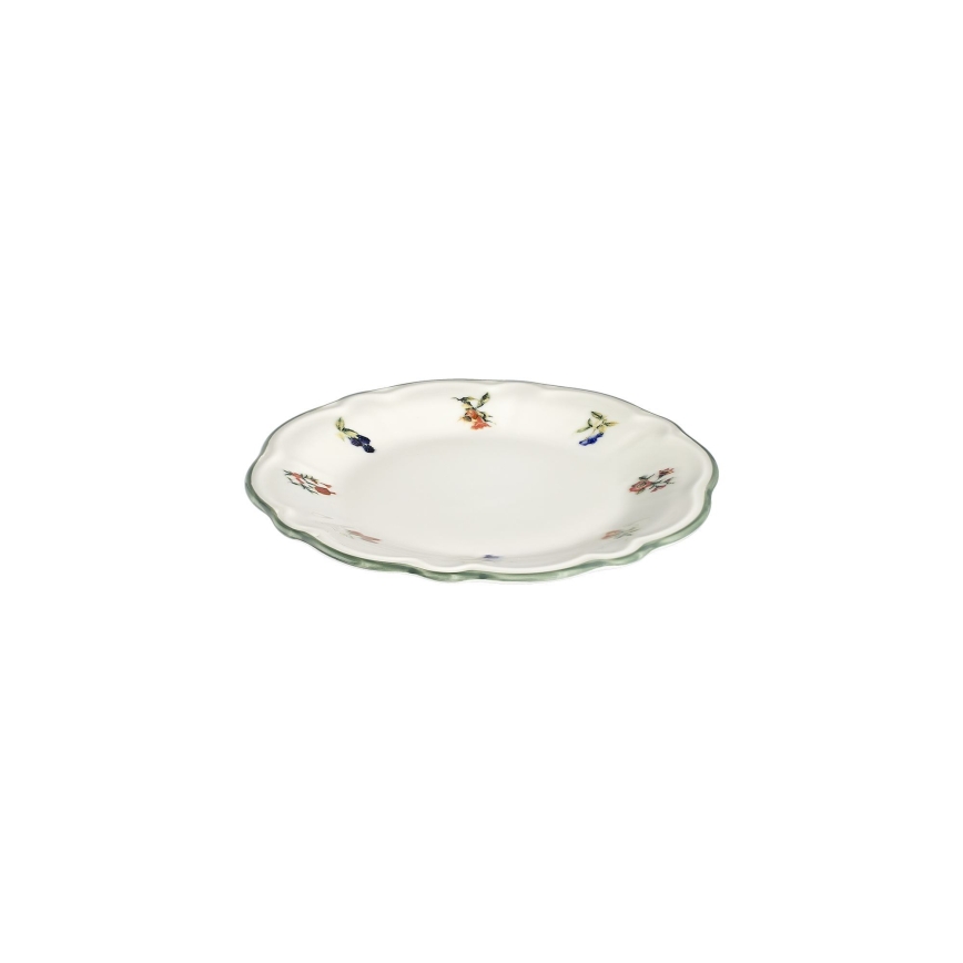24-Piece Porcelain Dinner Set – White/Green