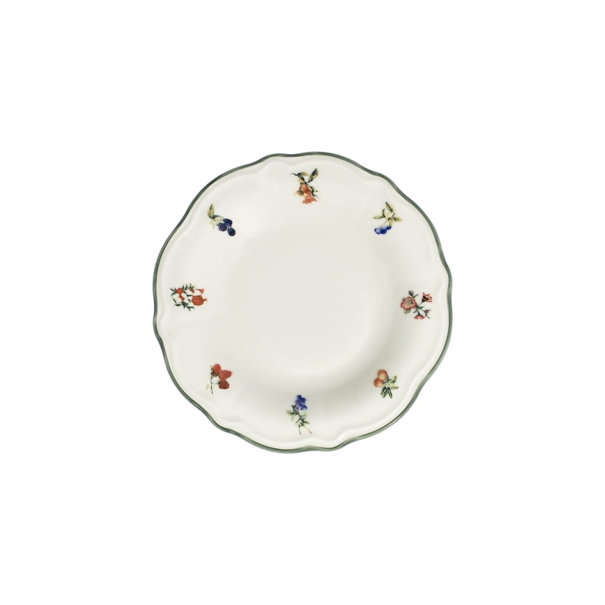 24-Piece Porcelain Dinner Set – White/Green