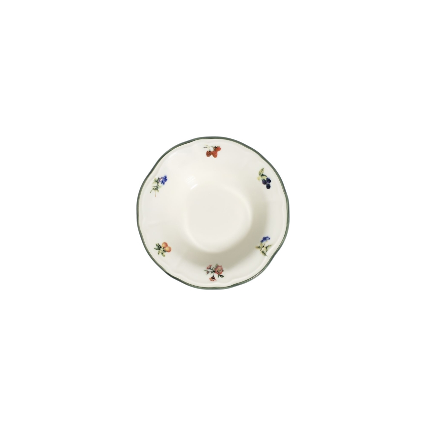 24-Piece Porcelain Dinner Set – White/Green