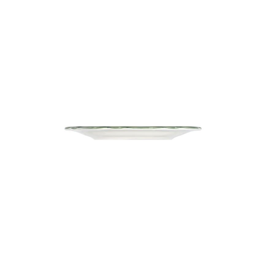 24-Piece Porcelain Dinner Set – White/Green