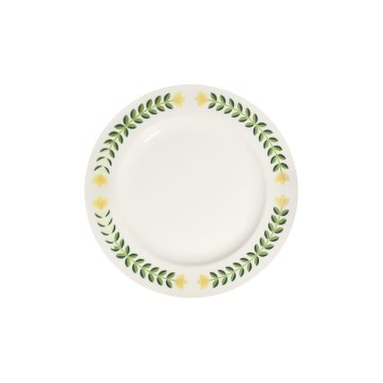 24-piece porcelain dinner set white/green/yellow