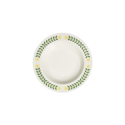 24-piece porcelain dinner set white/green/yellow