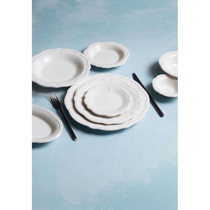 24-piece porcelain dinner set – white