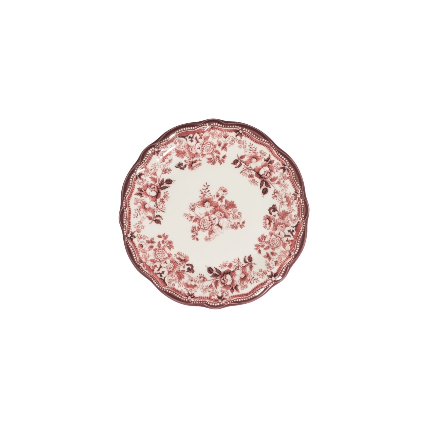 24-piece porcelain dinner set, white/pink