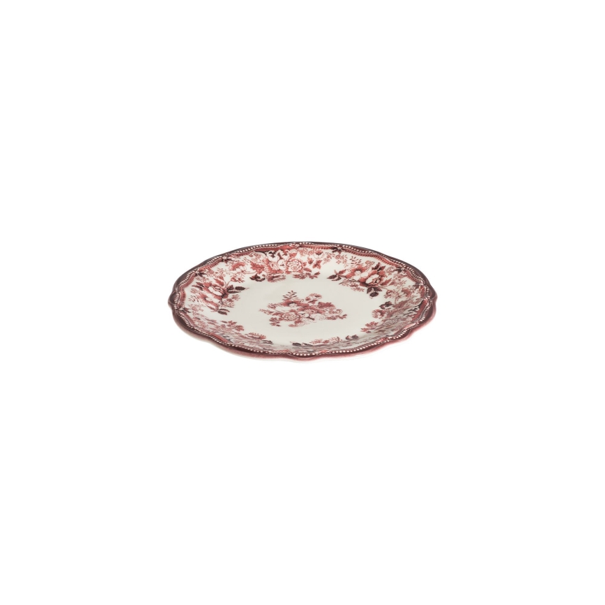 24-piece porcelain dinner set, white/pink