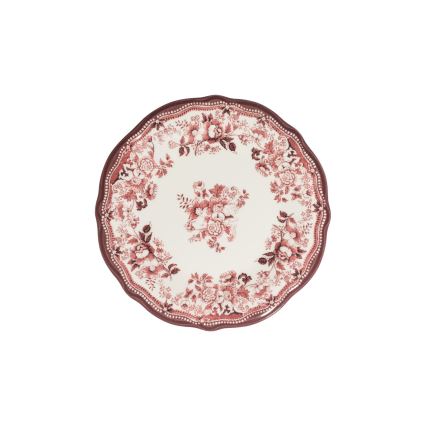 24-piece porcelain dinner set, white/pink