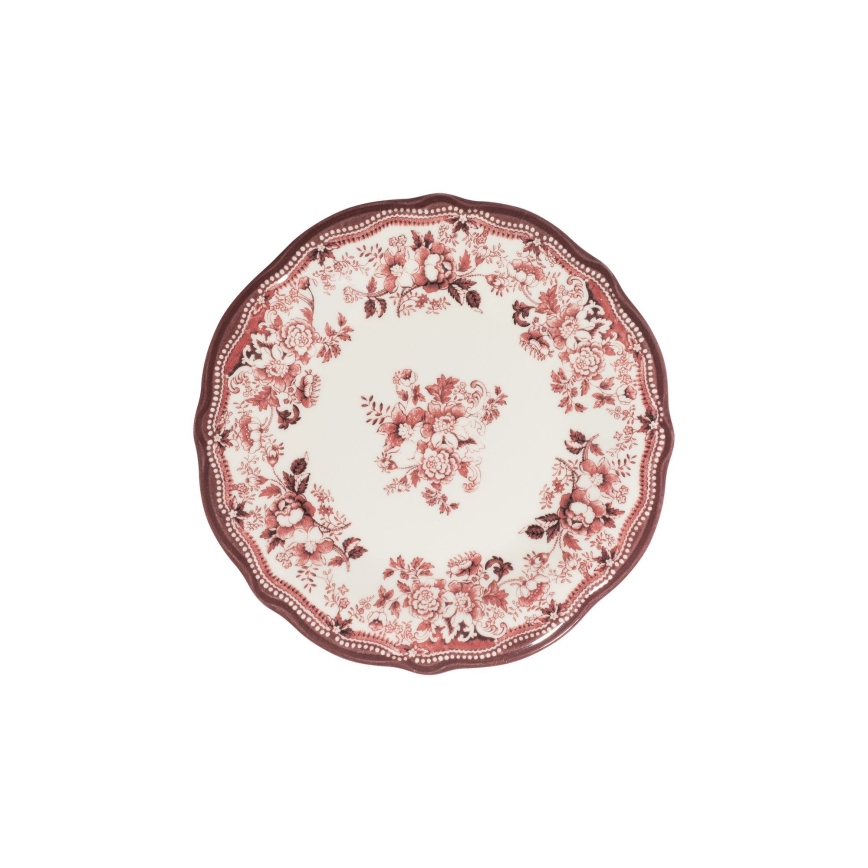 24-piece porcelain dinner set, white/pink