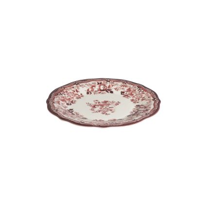 24-piece porcelain dinner set, white/pink