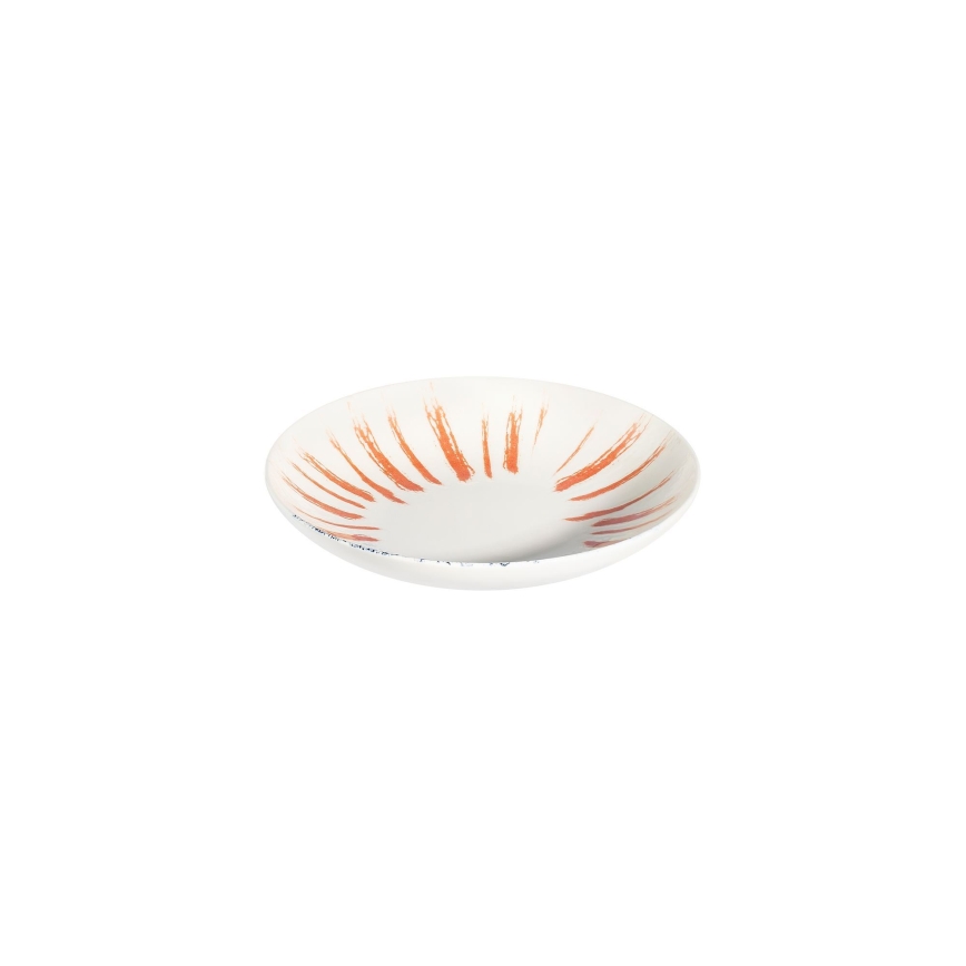 24-piece porcelain dinner set, white/red/blue