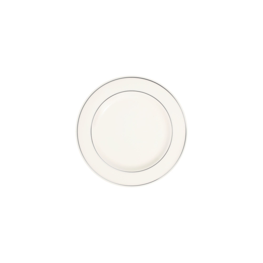 24-piece porcelain dinner set, white/silver