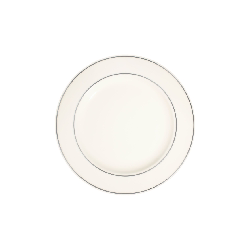 24-piece porcelain dinner set, white/silver