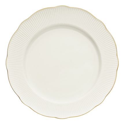 24-piece porcelain dinner set – white with gold accents