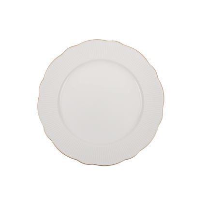 24-piece porcelain dinner set – white with gold accents
