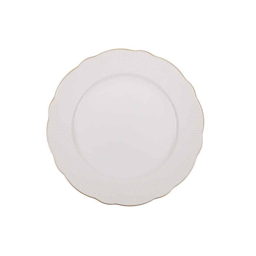 24-piece porcelain dinner set – white with gold accents
