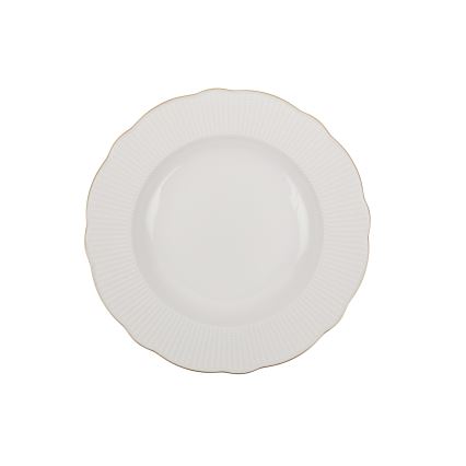 24-piece porcelain dinner set – white with gold accents