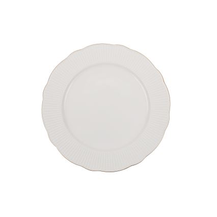24-piece porcelain dinner set – white with gold accents