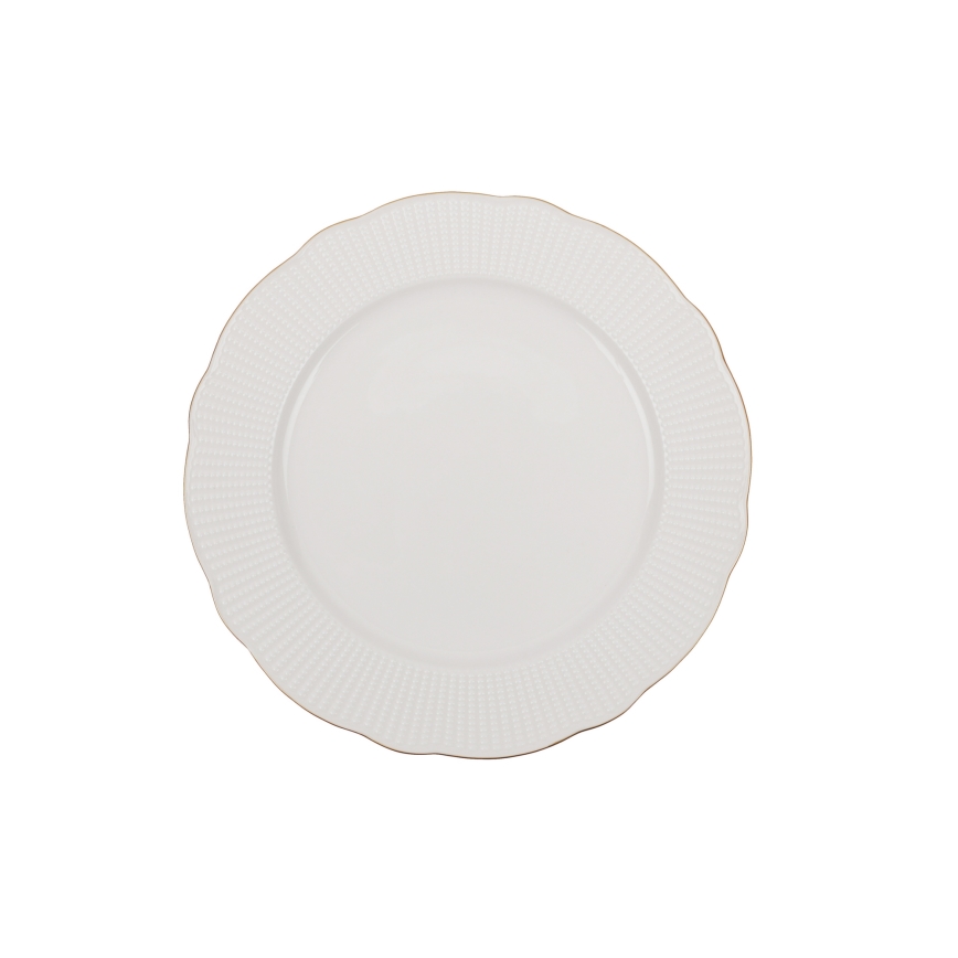 24-piece porcelain dinner set – white with gold accents