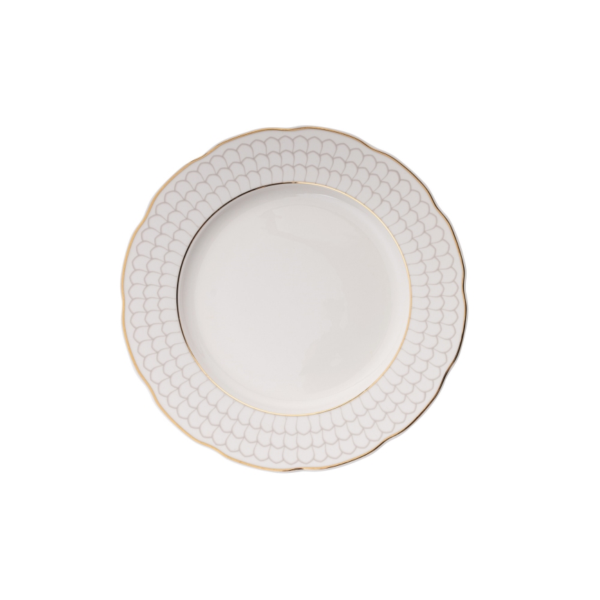 24-piece Porcelain Dinner Set, White with Gold Trim