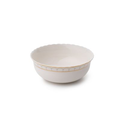 24-piece Porcelain Dinner Set, White with Gold Trim