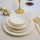 24-piece porcelain dinner set, white with gold trim