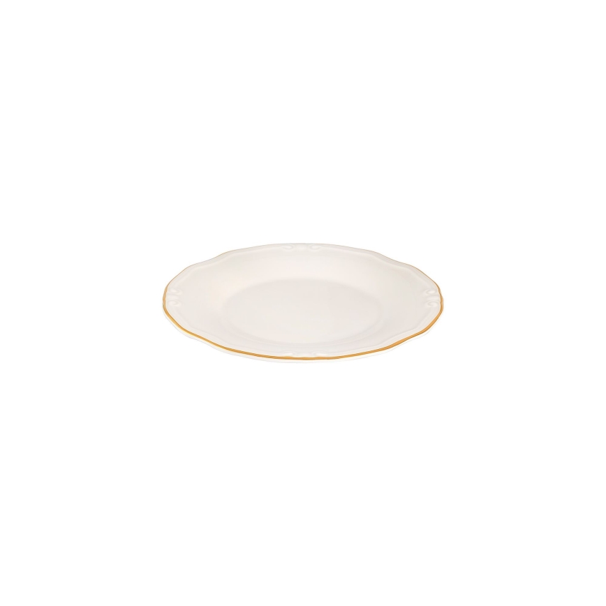 24-piece porcelain dinner set, white with gold trim