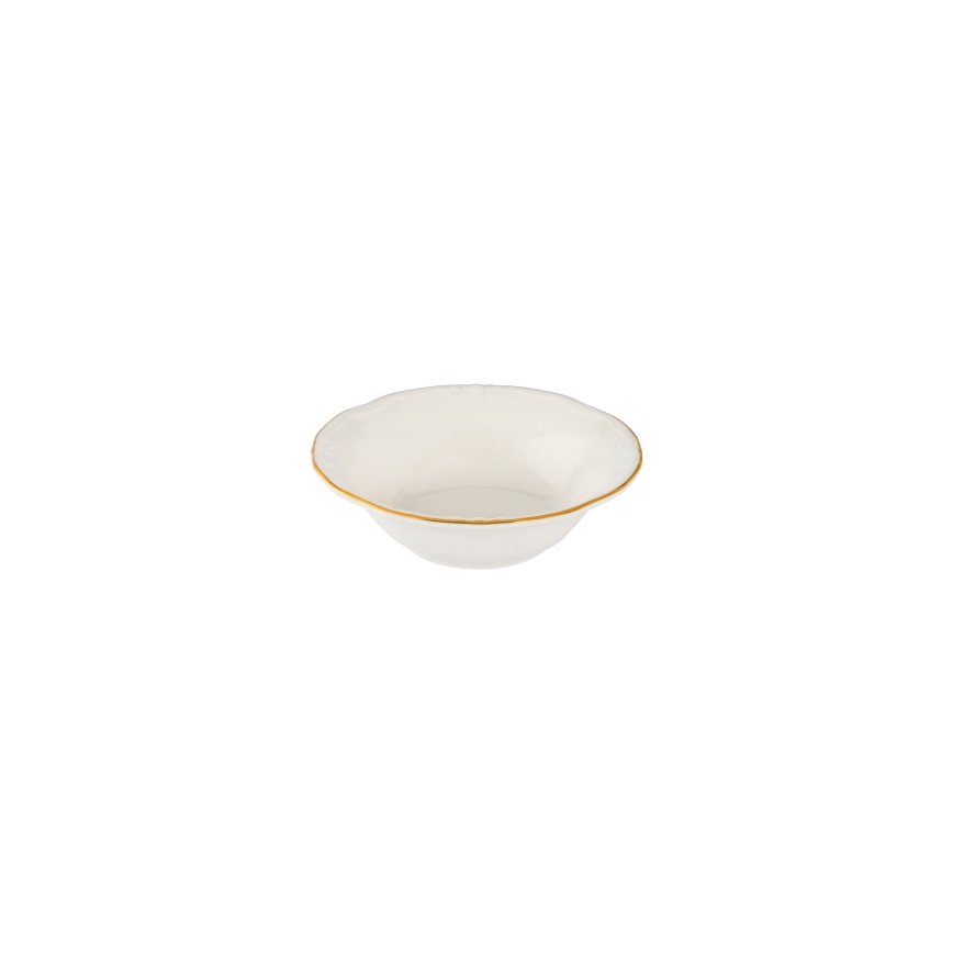 24-piece porcelain dinner set, white with gold trim