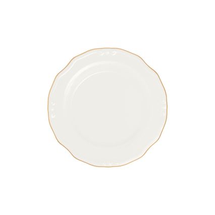 24-piece porcelain dinner set, white with gold trim