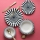 24-piece porcelain dinner set — white/black