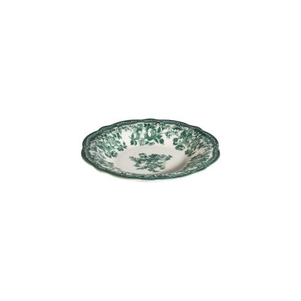 24-piece porcelain dinner set — white/green