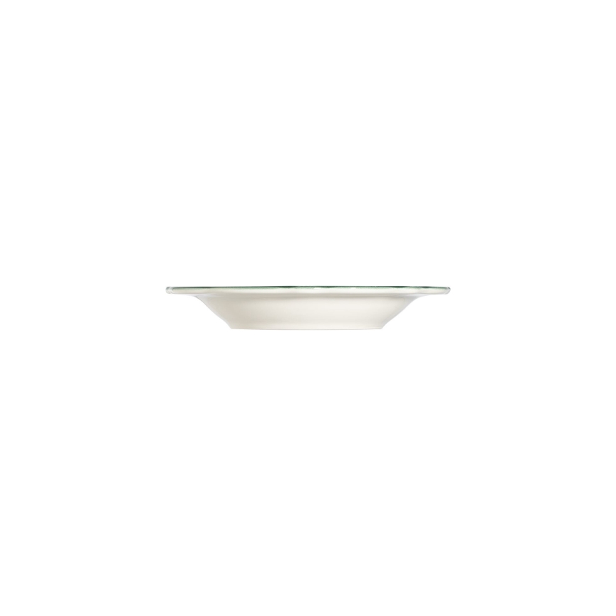 24-piece porcelain dinner set — white/green