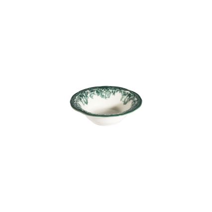 24-piece porcelain dinner set — white/green