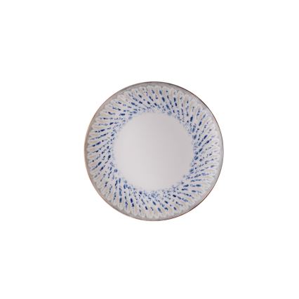 24-piece porcelain dinnerware set, blue/beige