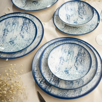 24-piece porcelain dinnerware set – blue