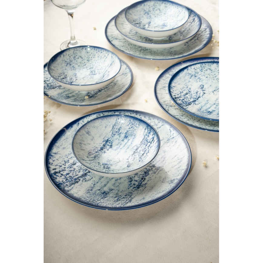 24-piece porcelain dinnerware set – blue
