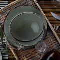 24-piece porcelain dinnerware set – green