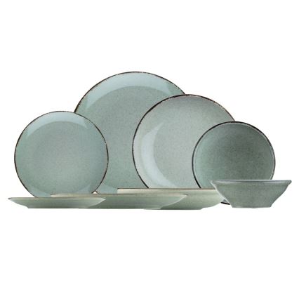 24-piece porcelain dinnerware set – green