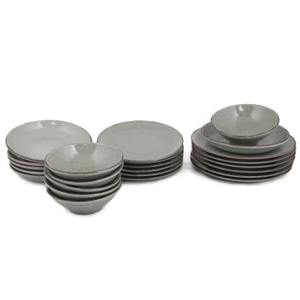 24-piece porcelain dinnerware set – green