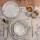 24-piece porcelain dinnerware set in elegant grey