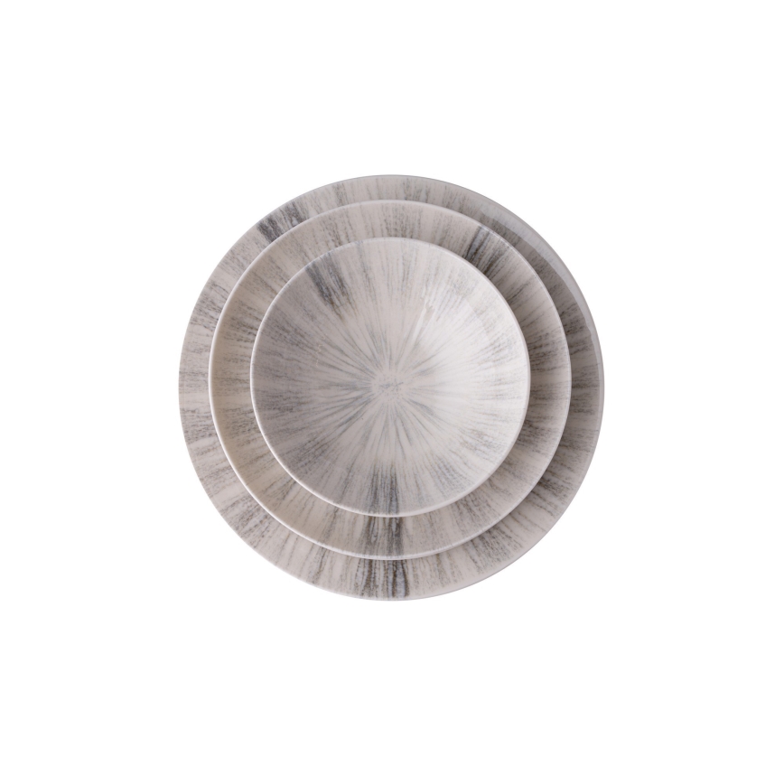 24-piece porcelain dinnerware set in elegant grey