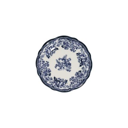 24-piece porcelain dinnerware set in white and blue
