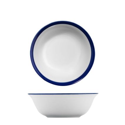 24-piece porcelain dinnerware set, white/blue