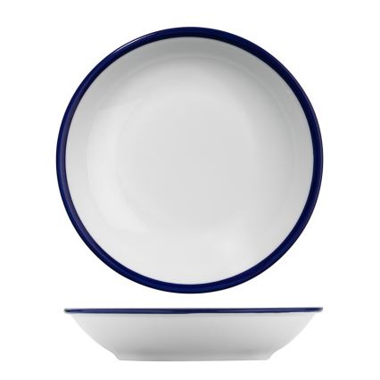 24-piece porcelain dinnerware set, white/blue