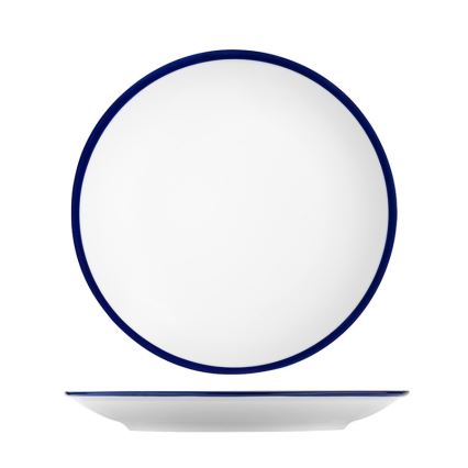 24-piece porcelain dinnerware set, white/blue
